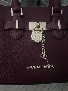 Michael Kors Deep Burgundy Satchel with Gold Hardware